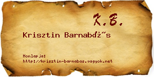 Krisztin Barnabás névjegykártya