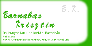 barnabas krisztin business card